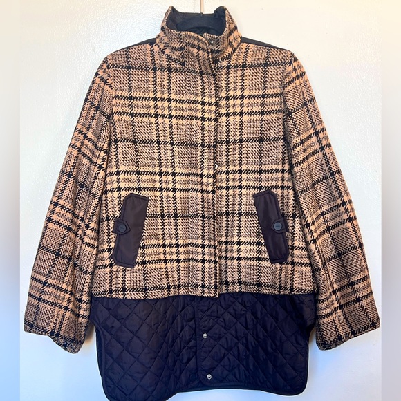 Ganni Jackets & Blazers - GANNI Plaid Tech  Wool Blend Coat